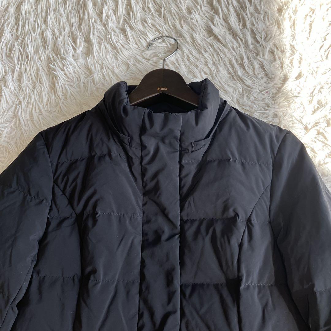 美品 クレージュ ダウンコート ダウンジャケット ロゴプレート ブラック 38