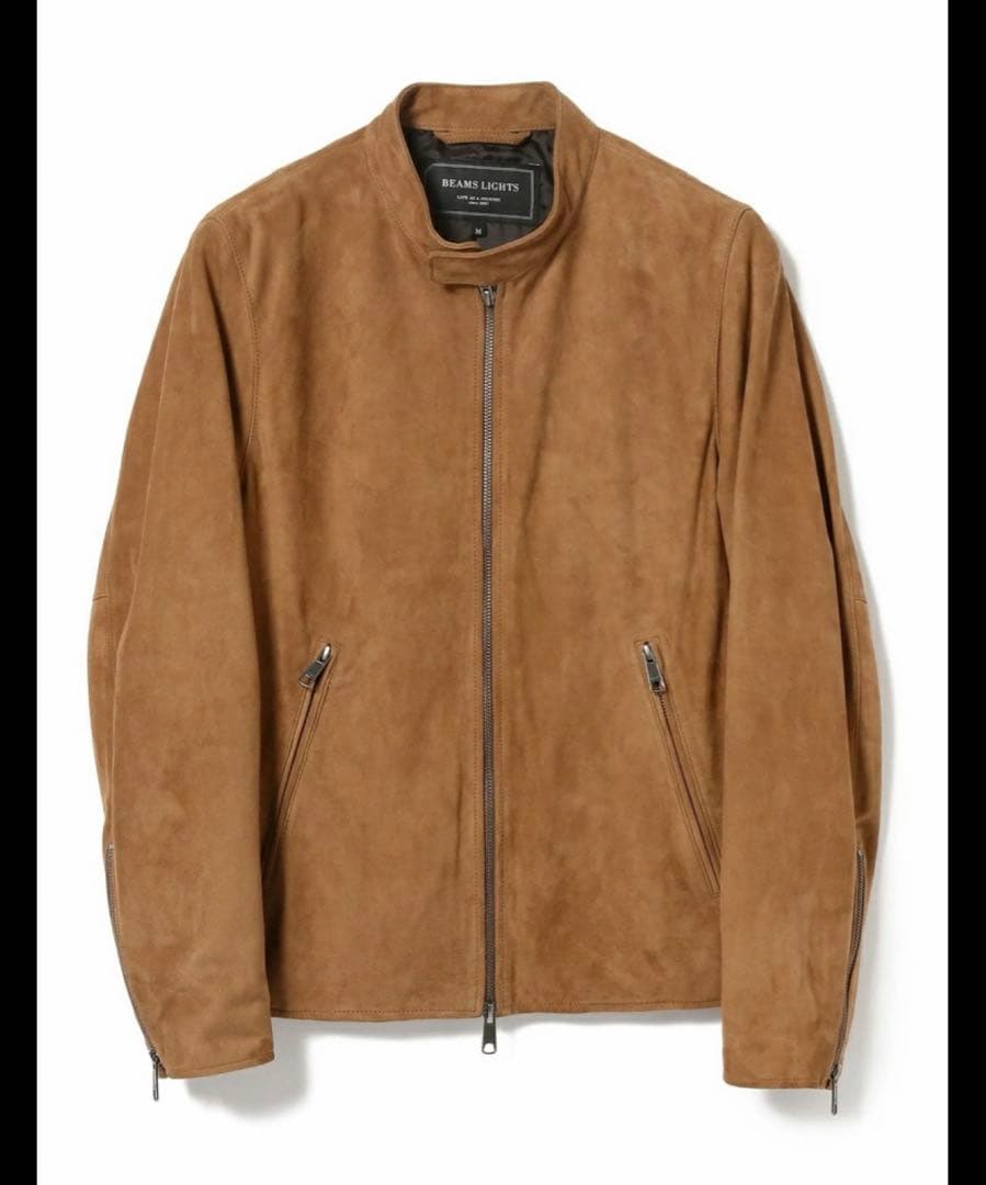 スエード レザージャケット キャメル　beamslights 本革　シープレザー