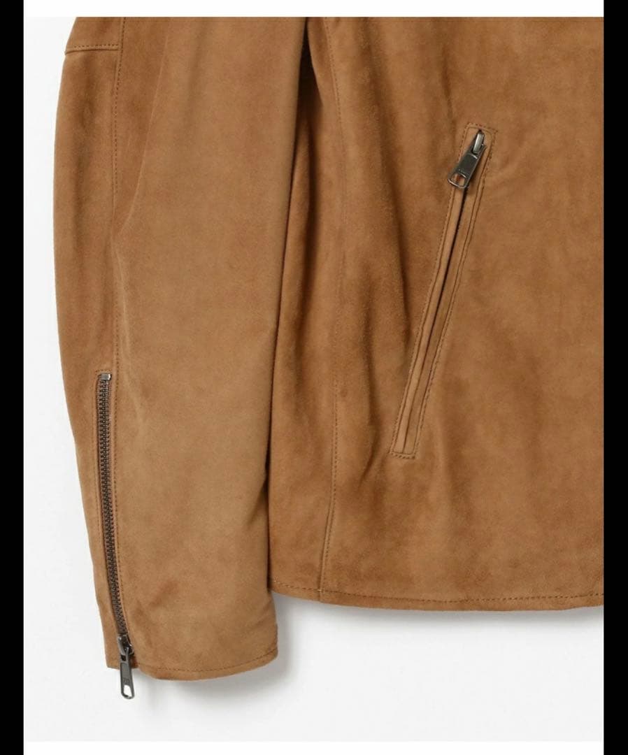 スエード レザージャケット キャメル　beamslights 本革　シープレザー