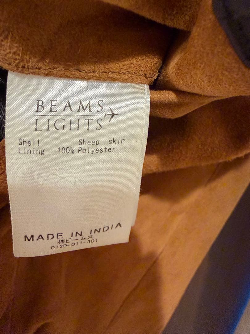 スエード レザージャケット キャメル　beamslights 本革　シープレザー