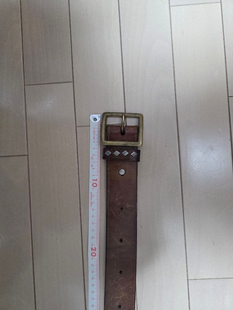 テンダーロインスタッズ付きブラウンレザーベルト