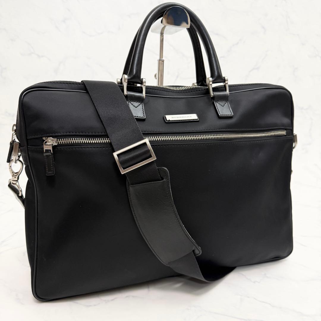 ☆極美品☆ BURBERRY ビジネスバッグ　ブラック　2way ノバチェック