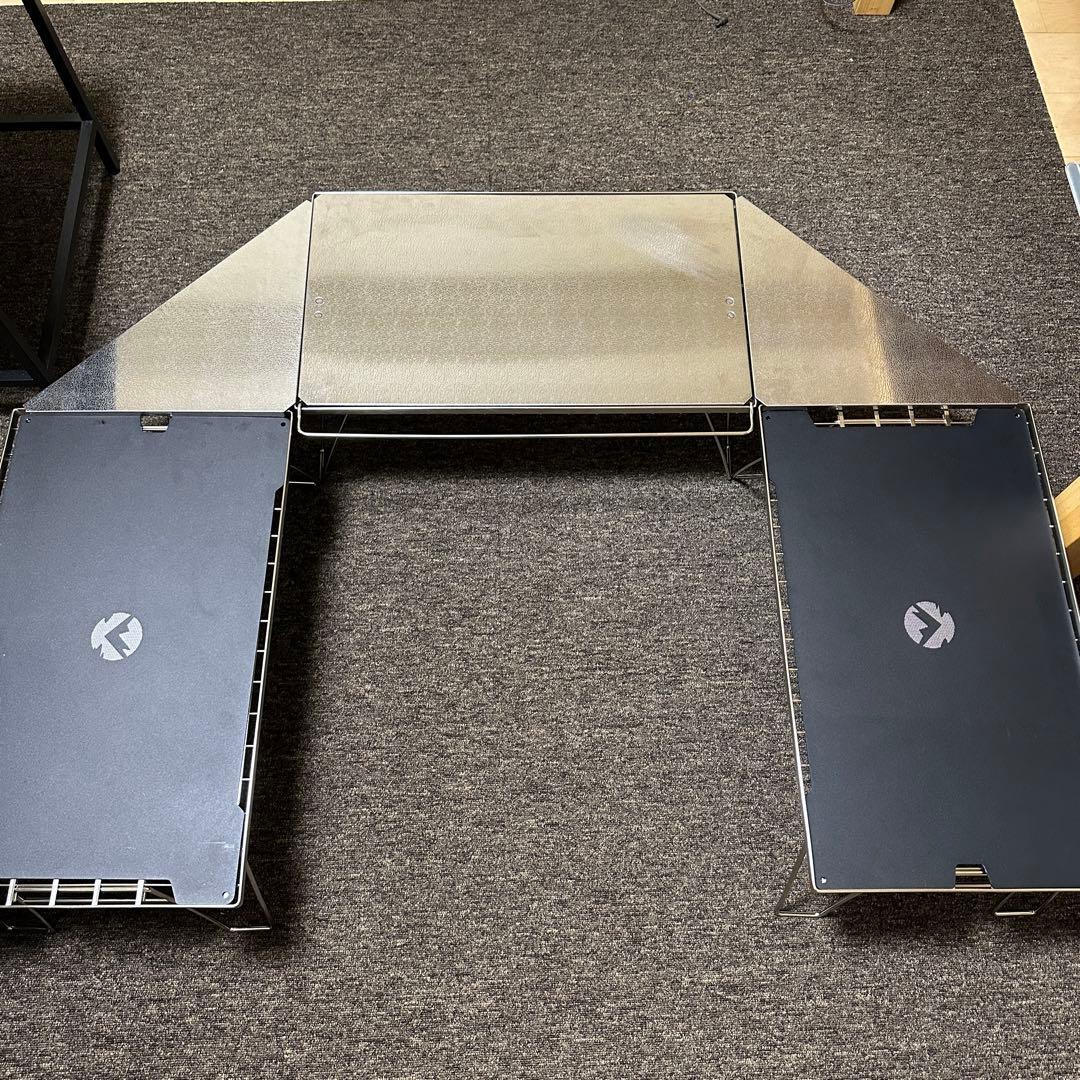 キャンピングムーン(CAMPING MOONステンレス製キャンプ折り畳みテーブル
