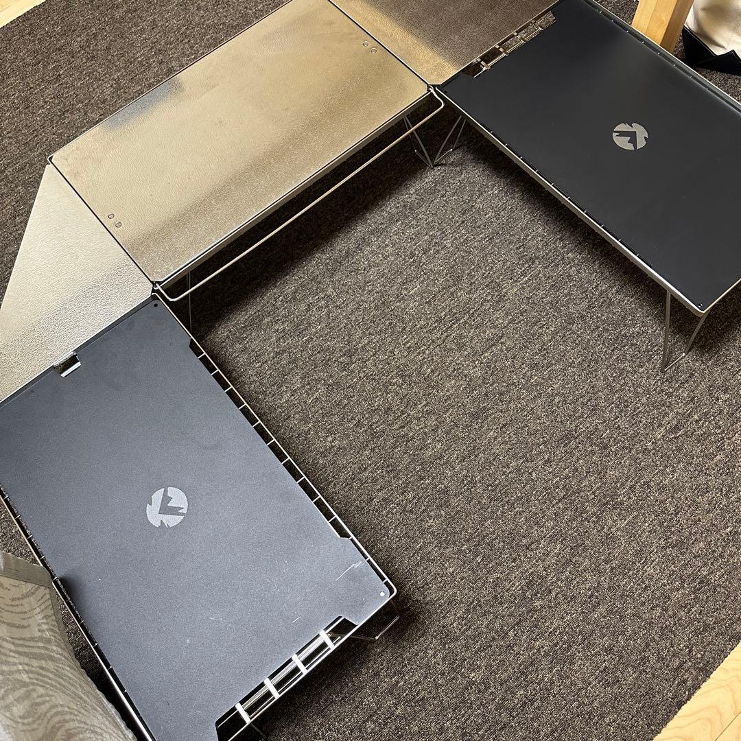 キャンピングムーン(CAMPING MOONステンレス製キャンプ折り畳みテーブル