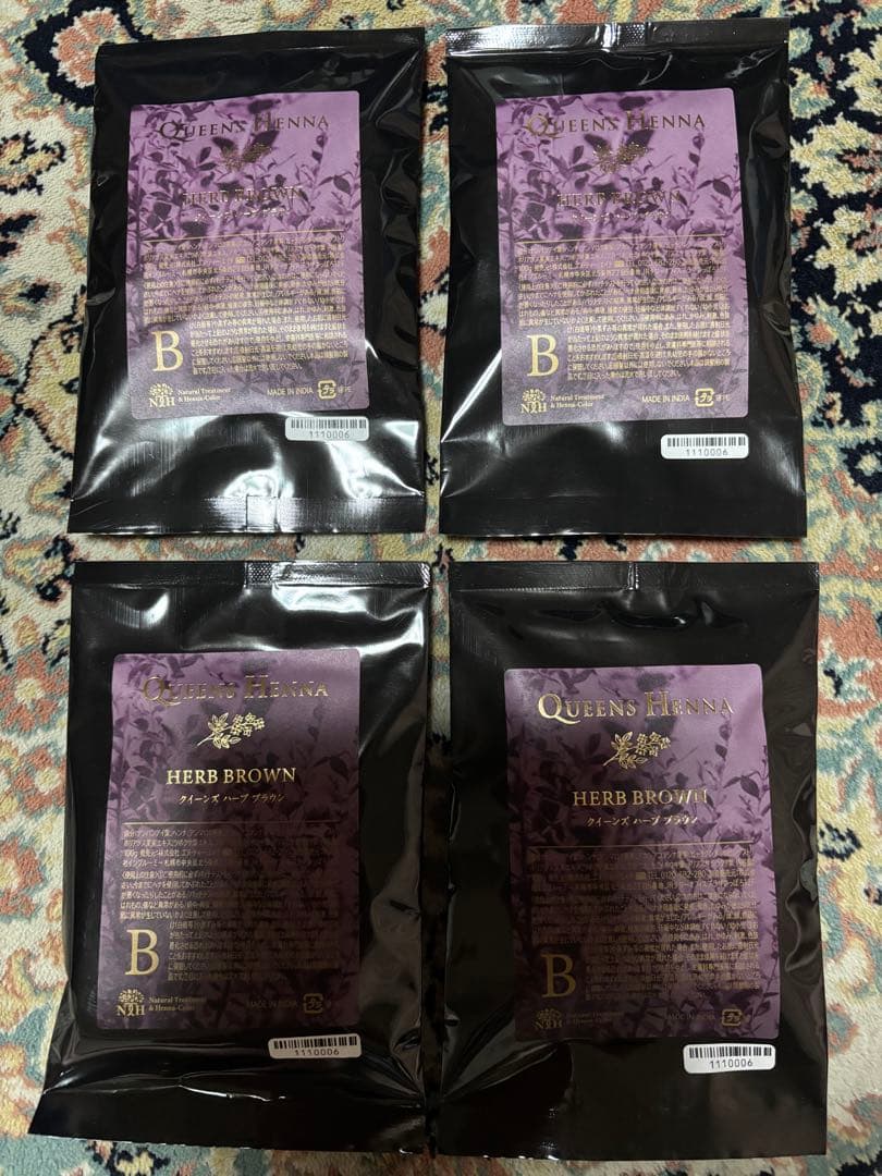 クィーンズヘナ　ハーブブラウン4袋