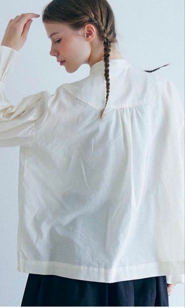 MAGALI コットンシルクリボンタイブラウス