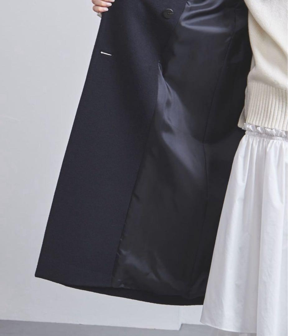 ユナイテッドアローズ　パールモチーフボタン テーラードコート　ネイビー　36