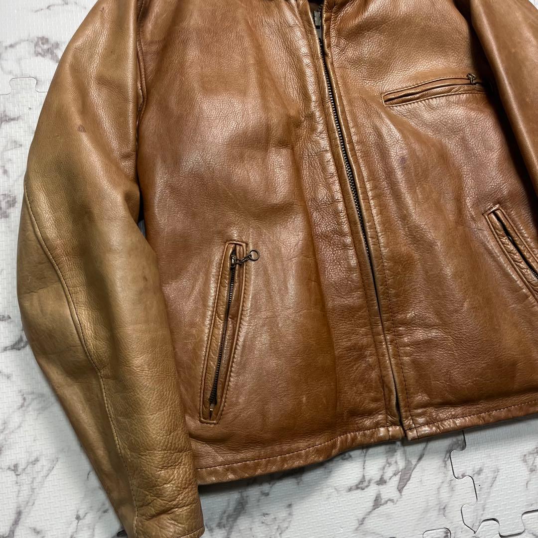 の*り様 奇跡の42size✨【米国製】schott 641 ブラウン ボア使用