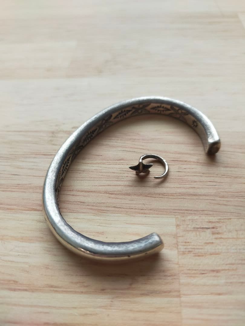 moto レザーアンドシルバー　モト　バングル　ブレスレット　ピアス