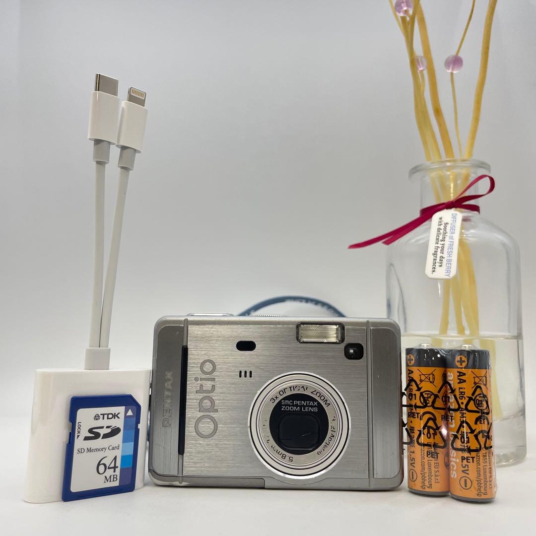 スマホ転送OK✨PENTAX Optio S30✨動作確認済 単三電池 可愛い♪