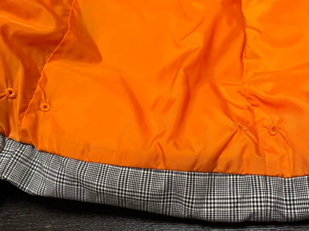 あん45RPMダウンジャケット_レディースグレー＆オレンジ_サイズ2