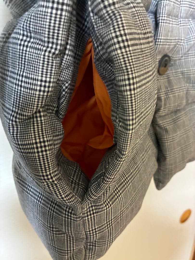 あん45RPMダウンジャケット_レディースグレー＆オレンジ_サイズ2