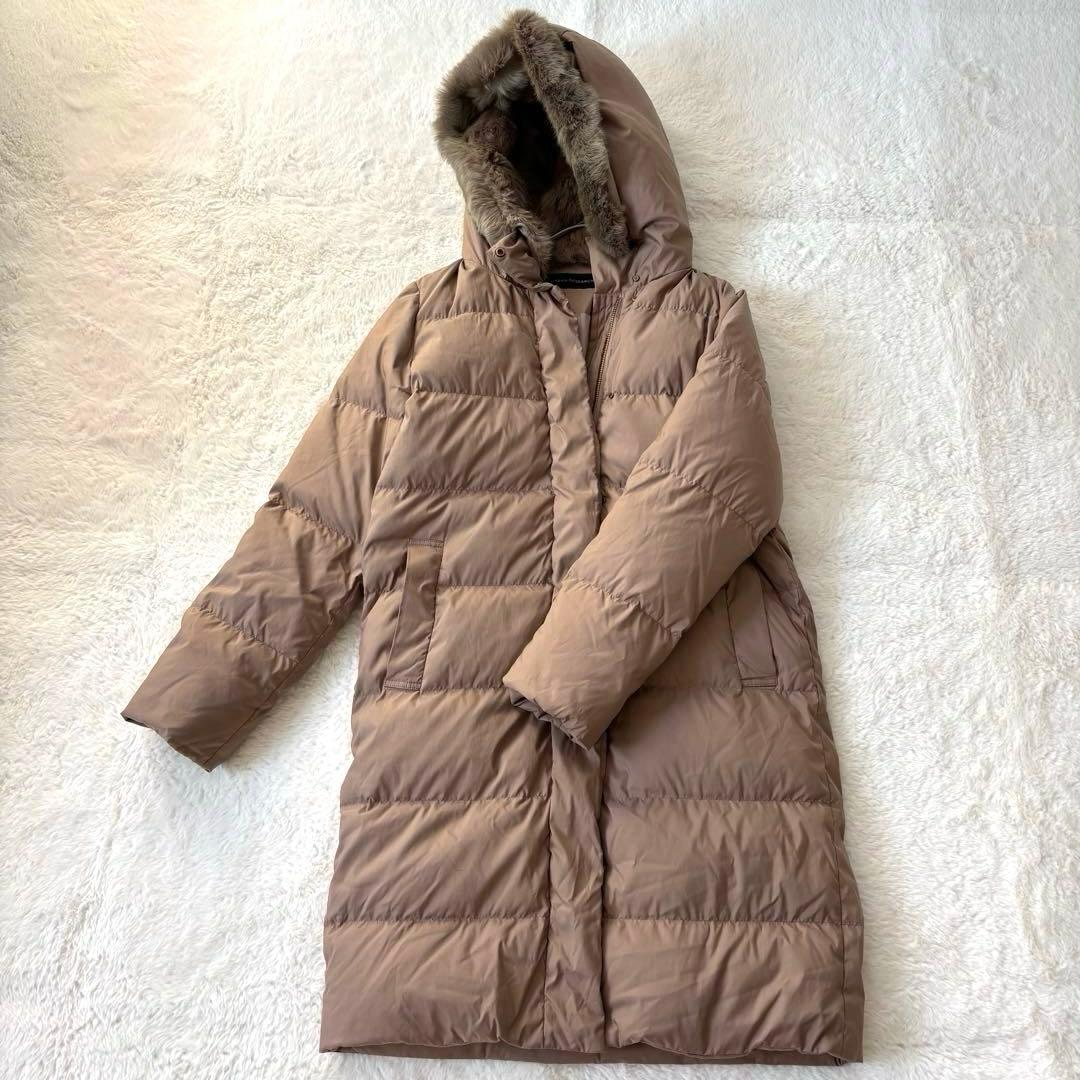 アーバンリサーチ　ラビットファーフード　ストレッチダウンコート　ベージュ