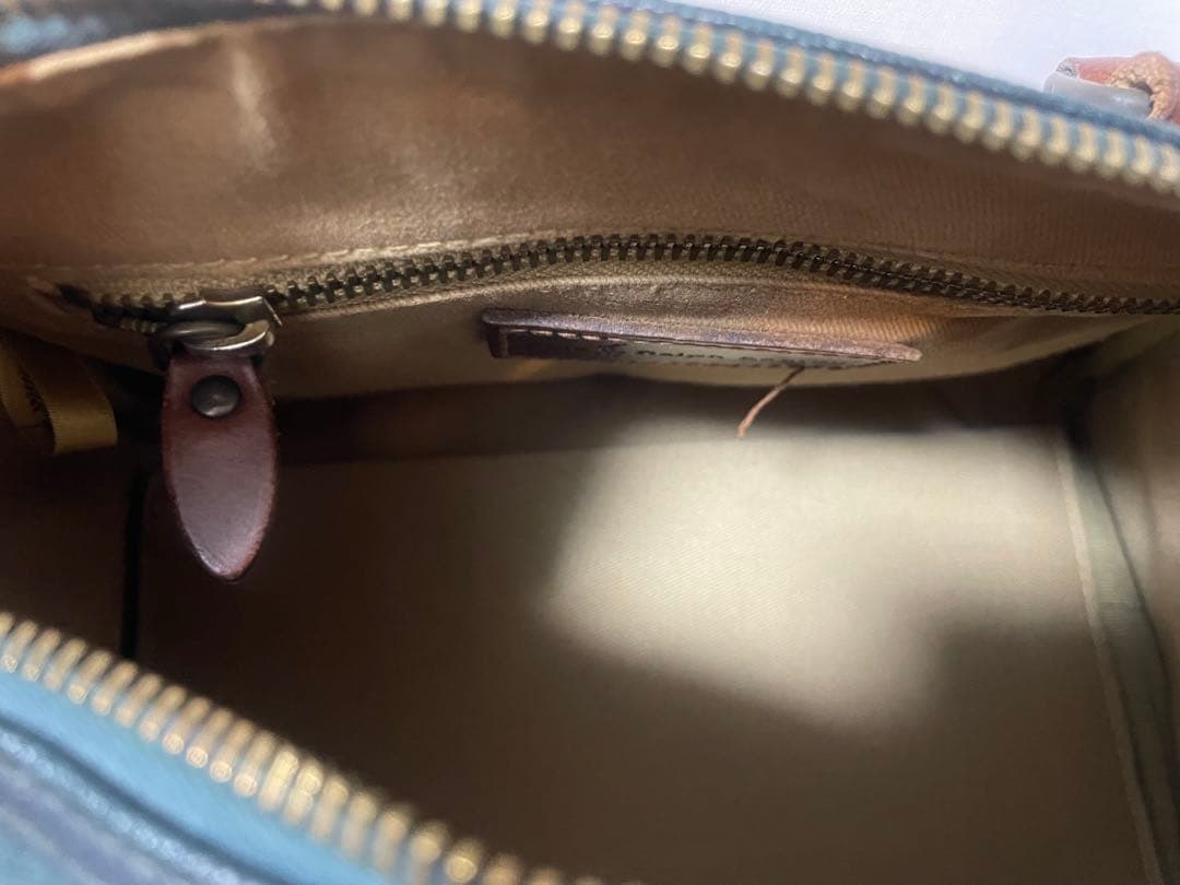 [90s]POLO RALPH LAURENチェック柄レザーミニボストンバッグ