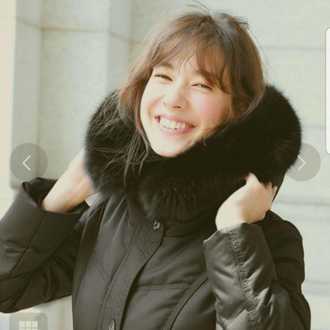 美品 ルイルエブティック フォックスファー付き ロングダウンコート ブラック S