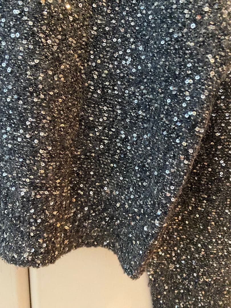 Curensology/スパングルニットカーディガン/グレー