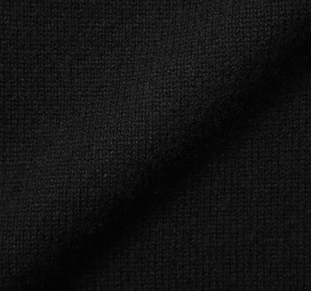 MUJI Labo自然の色を生かして染色した カシミヤクルーネックセーター黒 L