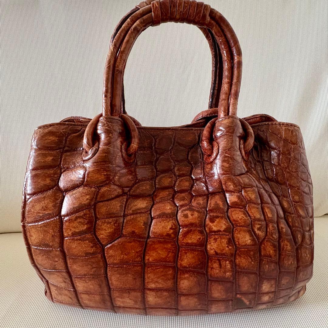 【美品】JRA認定 クロコダイル レザー 2WAY ハンドバッグ 本革 高級感