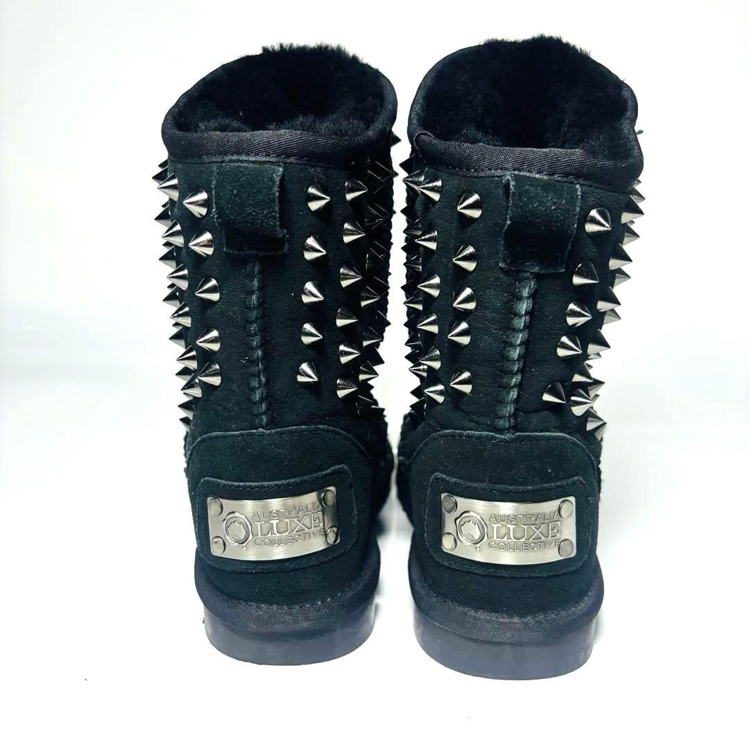 LAセレブ着用AUSTRALIAN LUXE スタッズ ムートンブーツ 黒