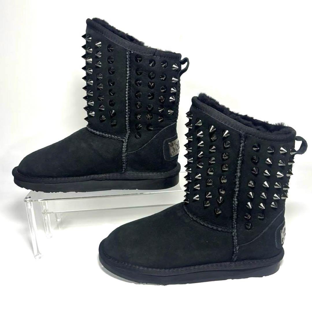 LAセレブ着用AUSTRALIAN LUXE スタッズ ムートンブーツ 黒