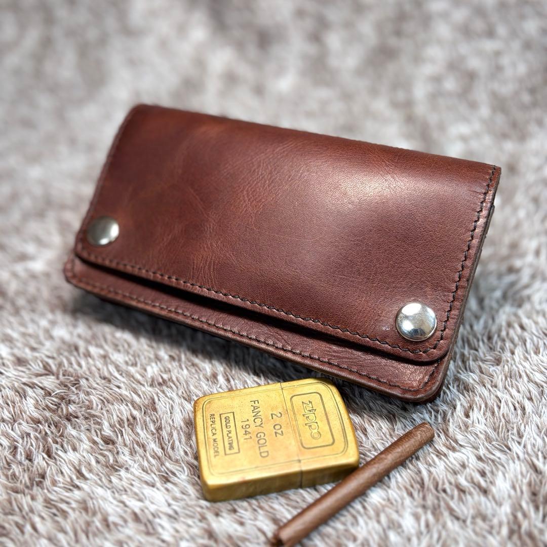 ◎大人の渋さ漂う.二つ折り.オイルヌメシャグポーチ◎