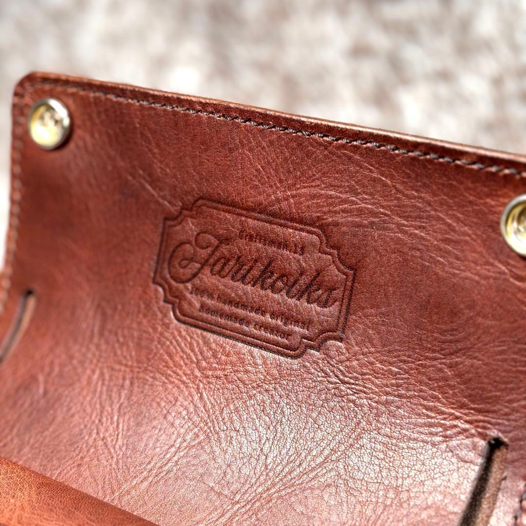 ◎大人の渋さ漂う.二つ折り.オイルヌメシャグポーチ◎