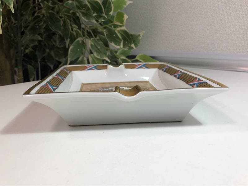 極美品☆HERMÈS　エルメス　スクエア灰皿　アッシュトレイ