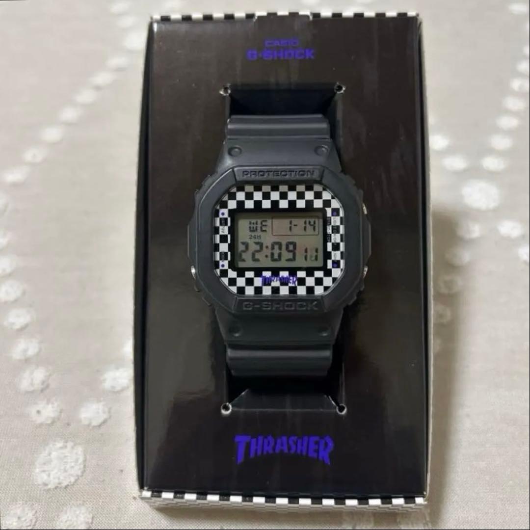 希少 G-SHOCK × THRASHER コラボ チェッカー柄 ブラック