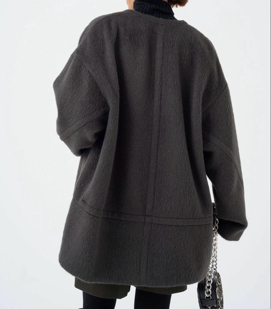 イエナ IENA モヘアシャギーハーフコート 38 グレー