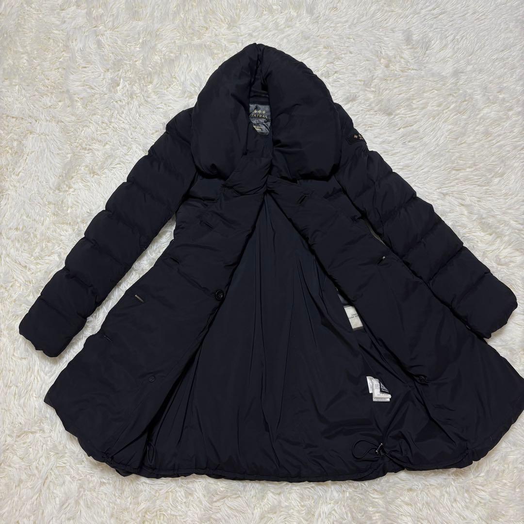 【美品】TATRAS タトラス☆ダウンジャケット ベルト付　紺　02 人気875