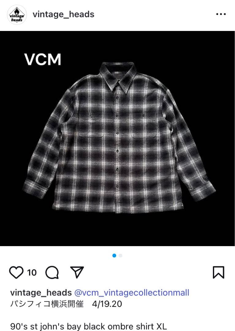 好配色90s オンブレ チェック ST JOHN'S BAY ヘビー ネルシャツ