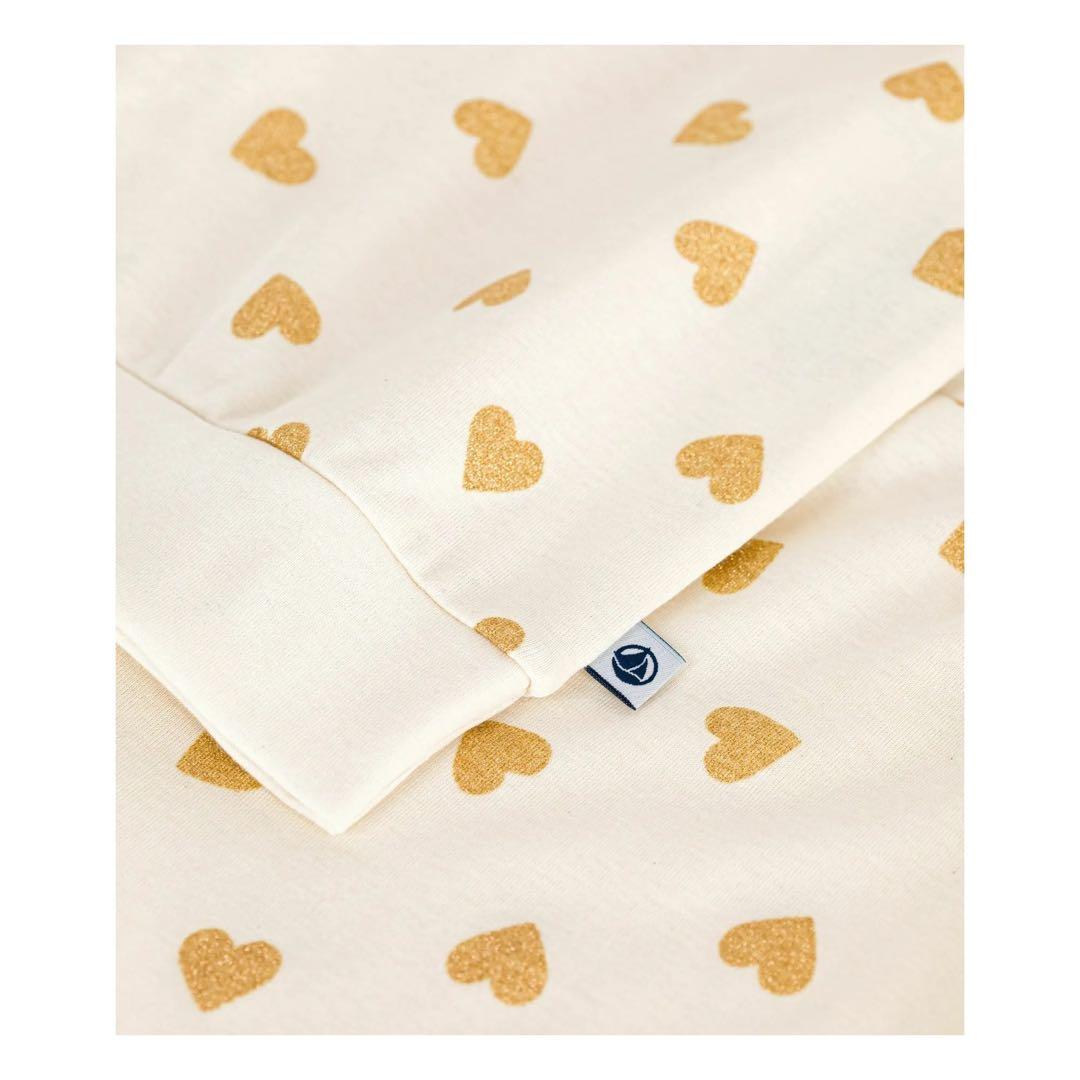 新品 未使用 プチバトー レディースM 長袖 パジャマ ハート ラメ 新作