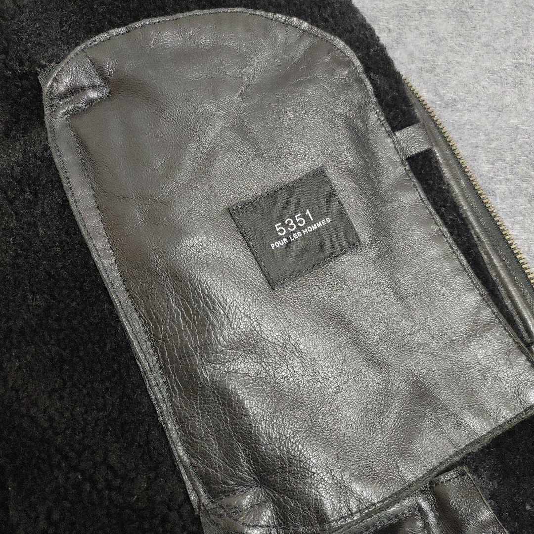 12日限定価格！5351プールオムディレクターズ羊革ムートンレザーライダース