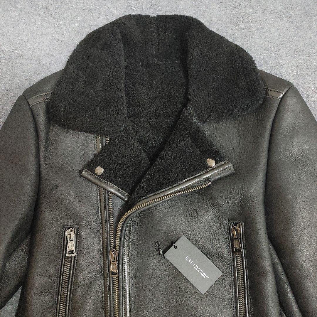 12日限定価格！5351プールオムディレクターズ羊革ムートンレザーライダース