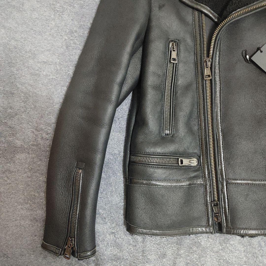 12日限定価格！5351プールオムディレクターズ羊革ムートンレザーライダース