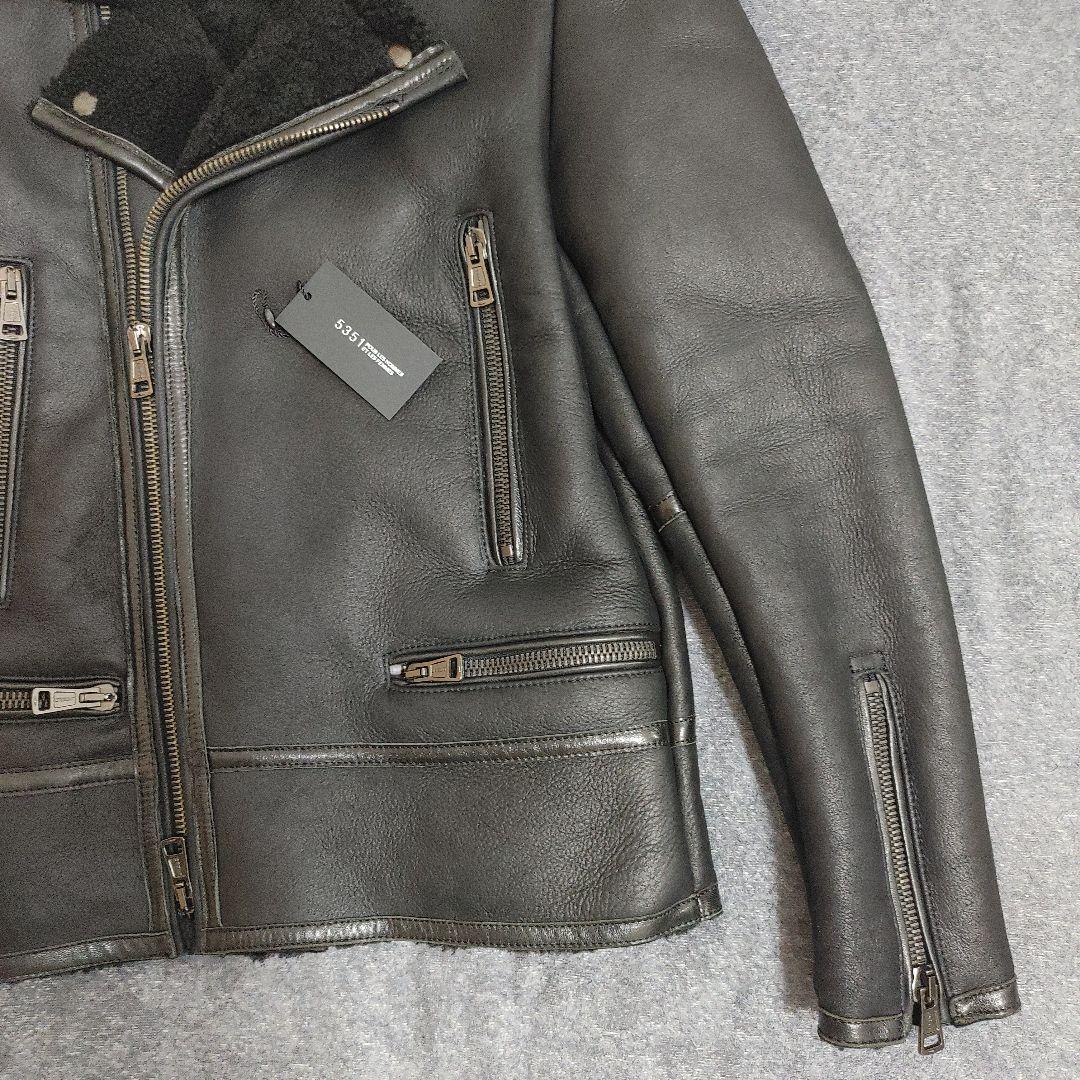 12日限定価格！5351プールオムディレクターズ羊革ムートンレザーライダース