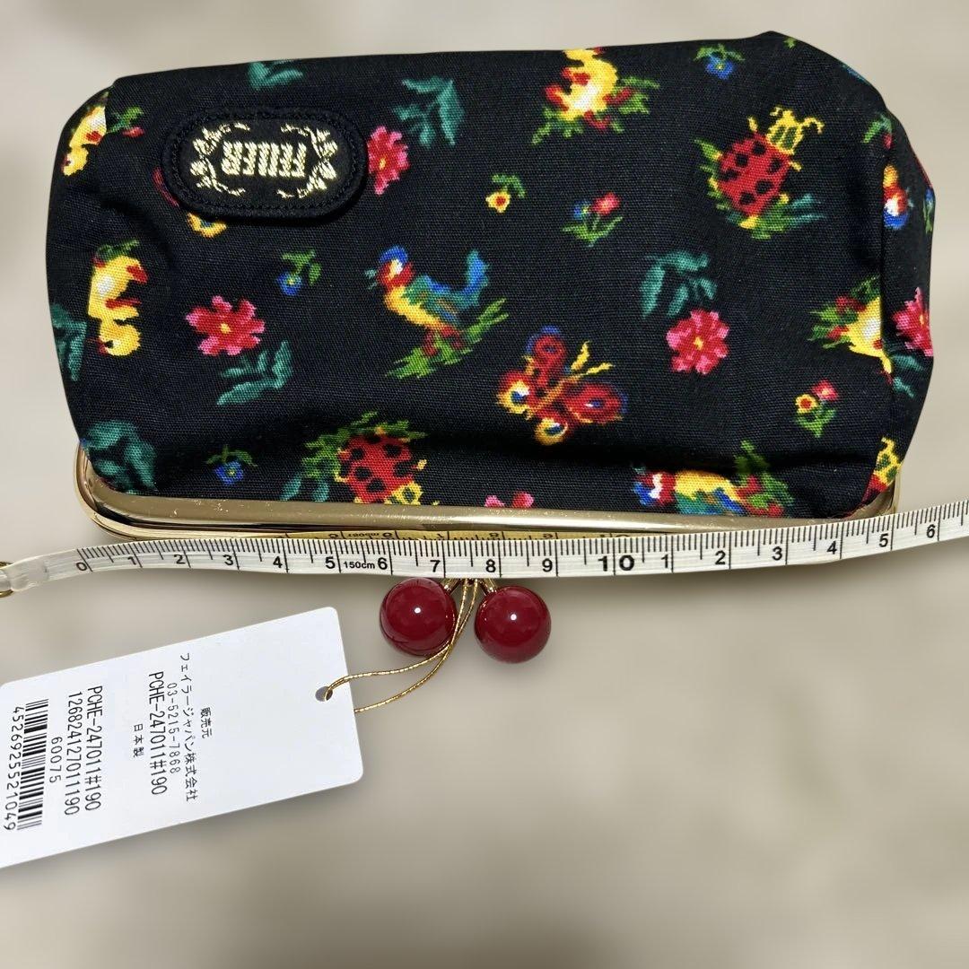 フェイラー　がま口ポーチ　ハイジ　黒　ブラック