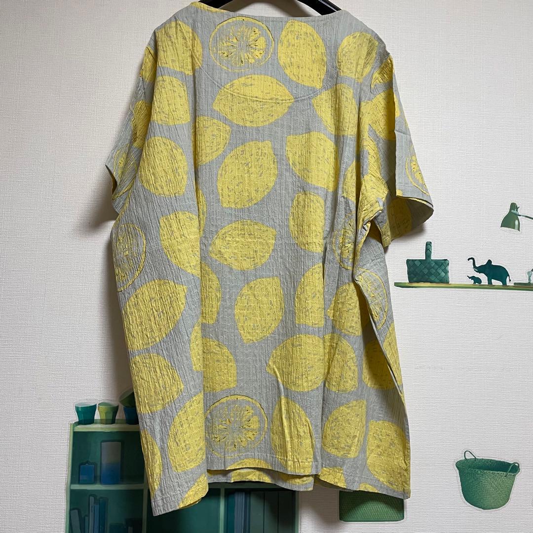 新品　マタノアツコ MEMEパッチ&レモン柄パジャマ・ルームウェア「4L」