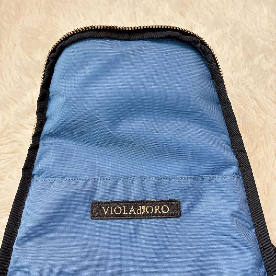 VIOLAd’ORO ヴィオラドーロ ナイロン×本革 リュック 黒 大容量