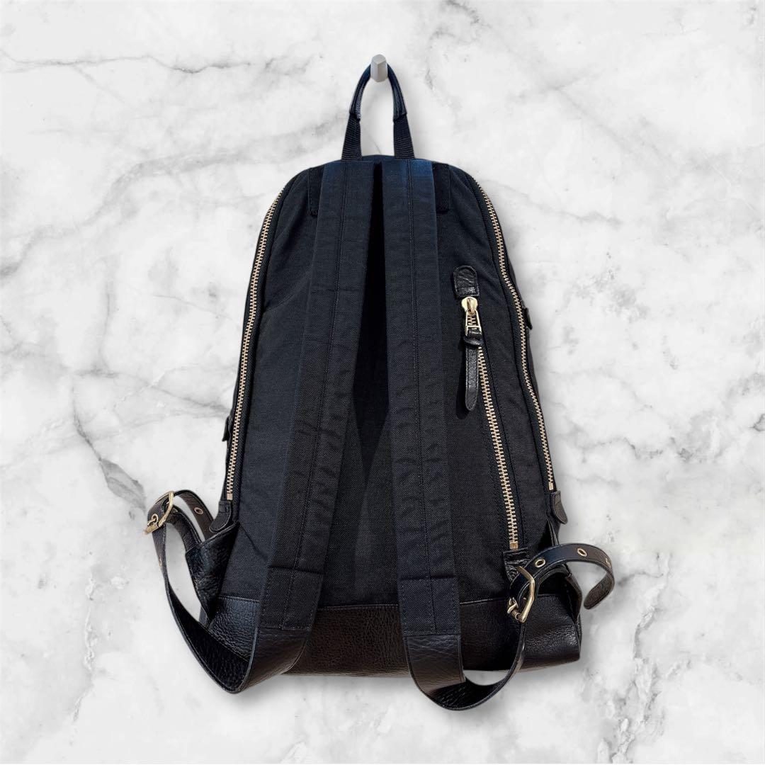 VIOLAd’ORO ヴィオラドーロ ナイロン×本革 リュック 黒 大容量