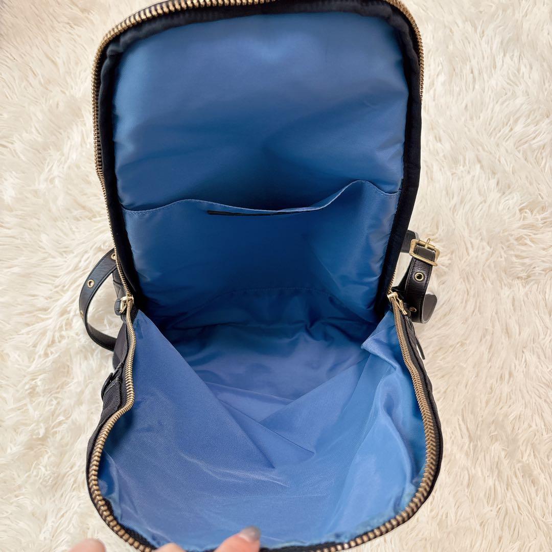 VIOLAd’ORO ヴィオラドーロ ナイロン×本革 リュック 黒 大容量