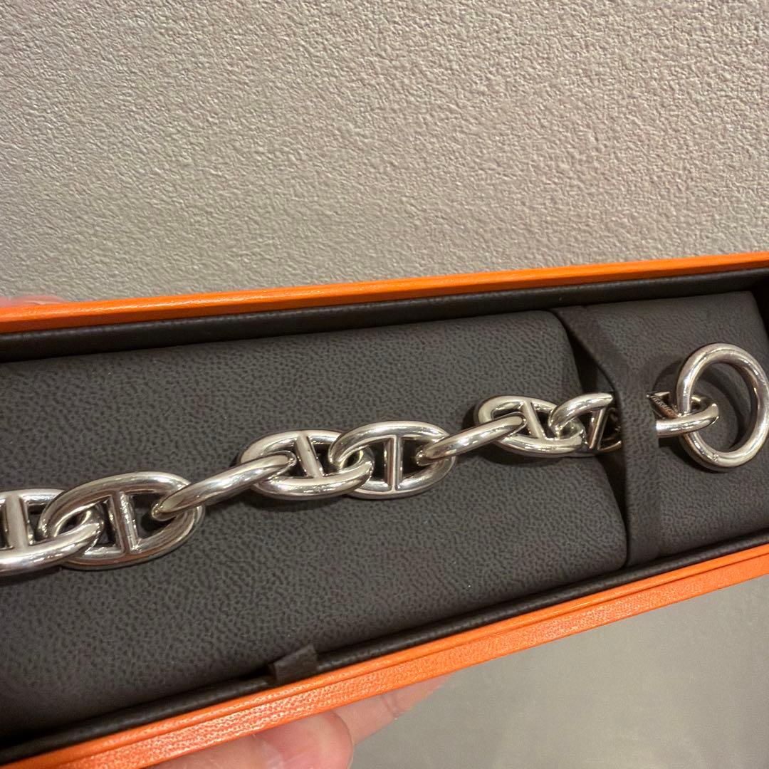 HERMES シルバーリンクチェーンブレスレット　11コマ　正規品