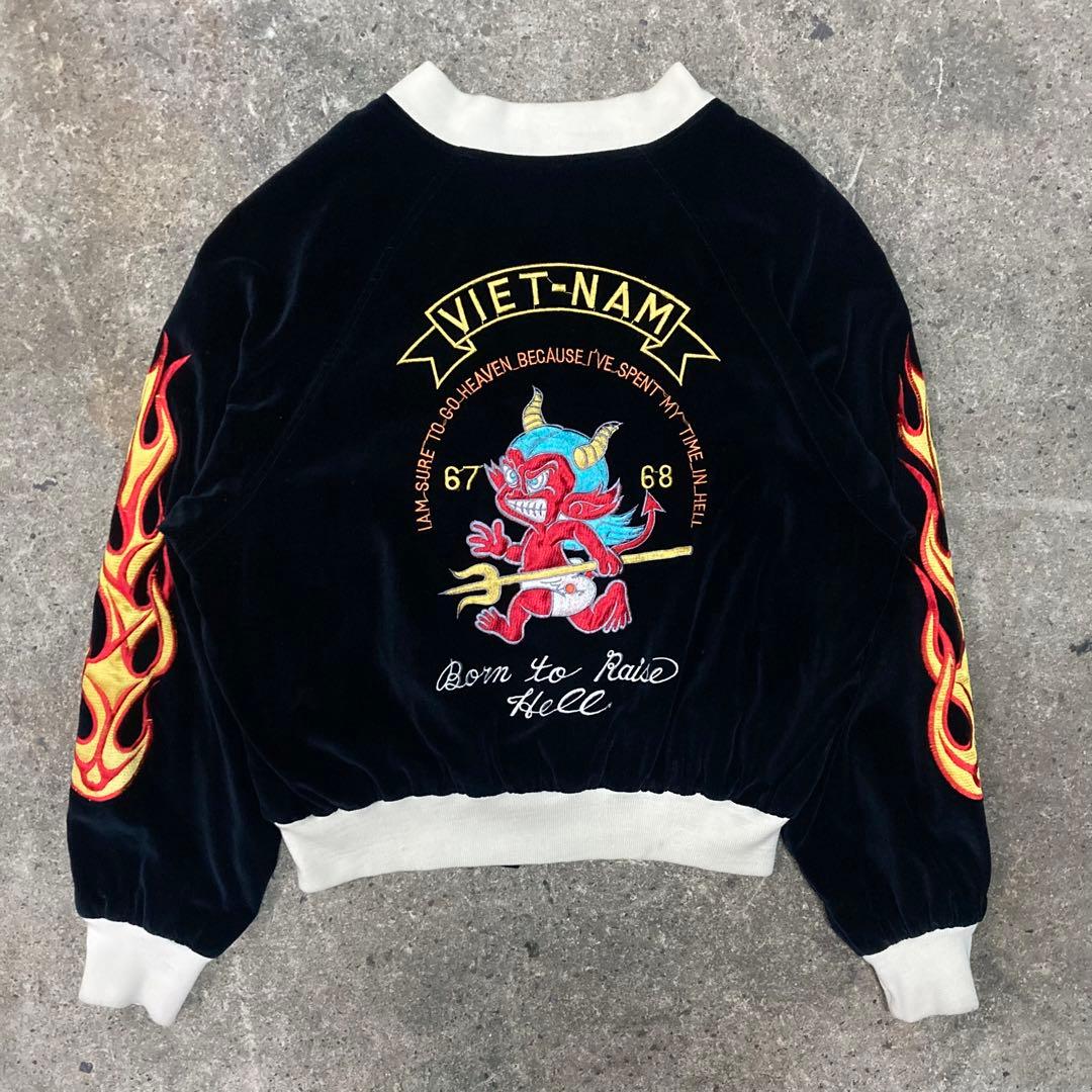 80s ヴィンテージ　別珍　スカジャン　ベロア