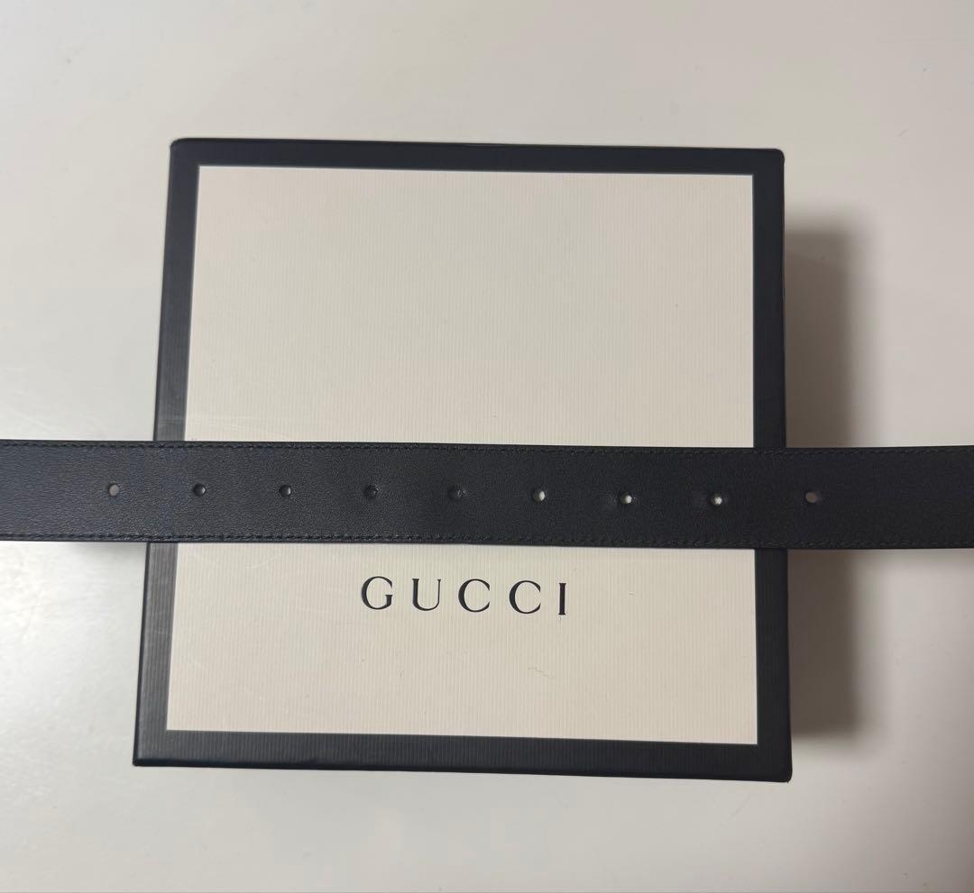 付属品有 GUCCI ブラックレザー ベルト GGロゴ ゴールド
