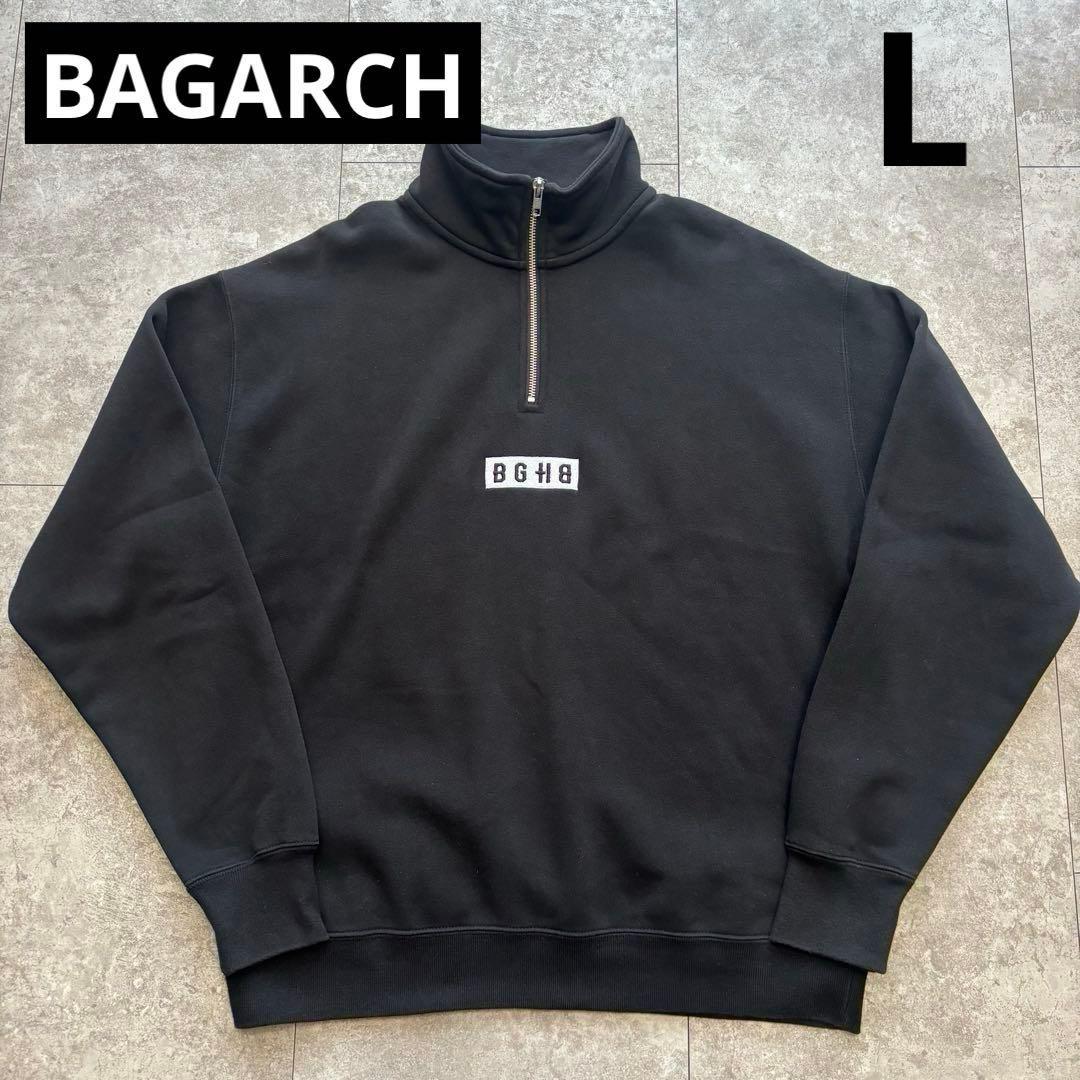 【美品】BAGARCH バガーチ　ブラック　ハーフジップ　トレーナー　裏起毛