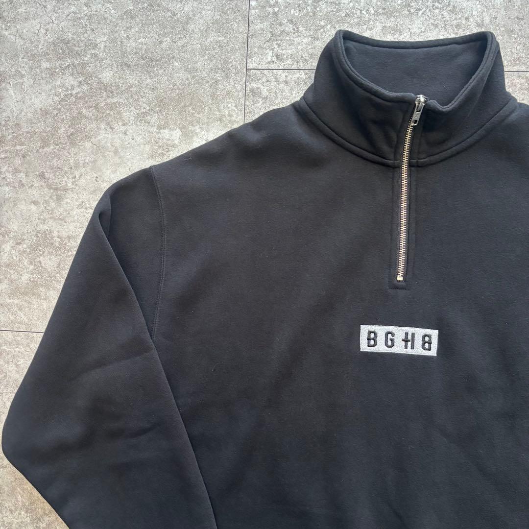 【美品】BAGARCH バガーチ　ブラック　ハーフジップ　トレーナー　裏起毛
