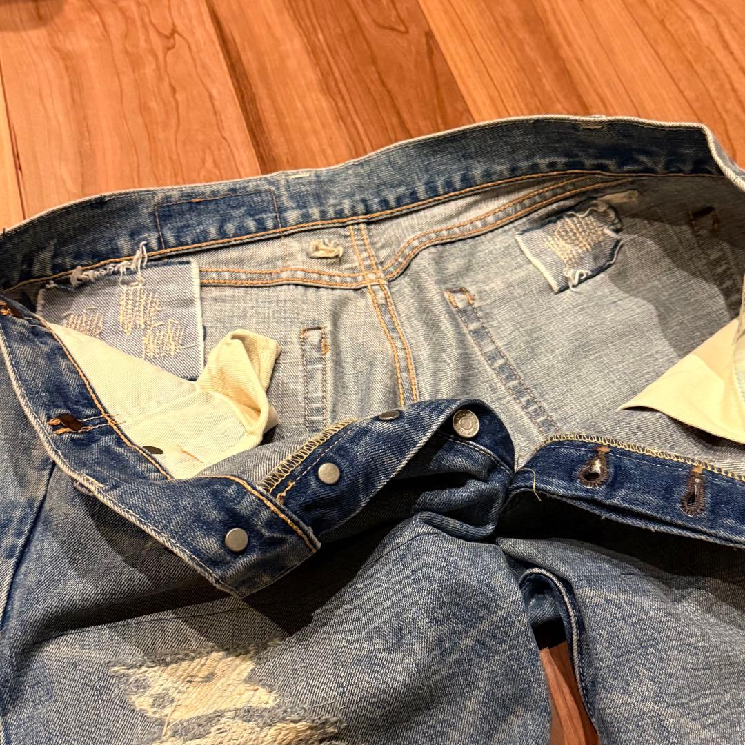 BOROデザインLEVI‘S 501XX 1966 W34鬼ヒゲ！ハチノス