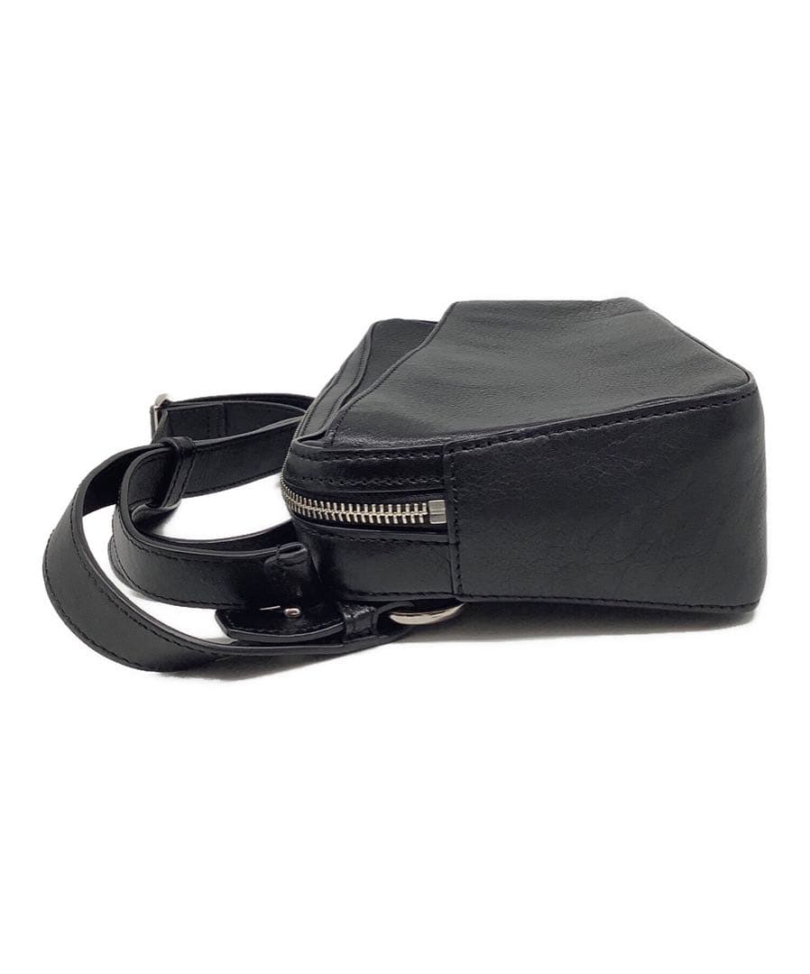 マザーハウス　リニア　レザーショルダーバッグ　ブラック