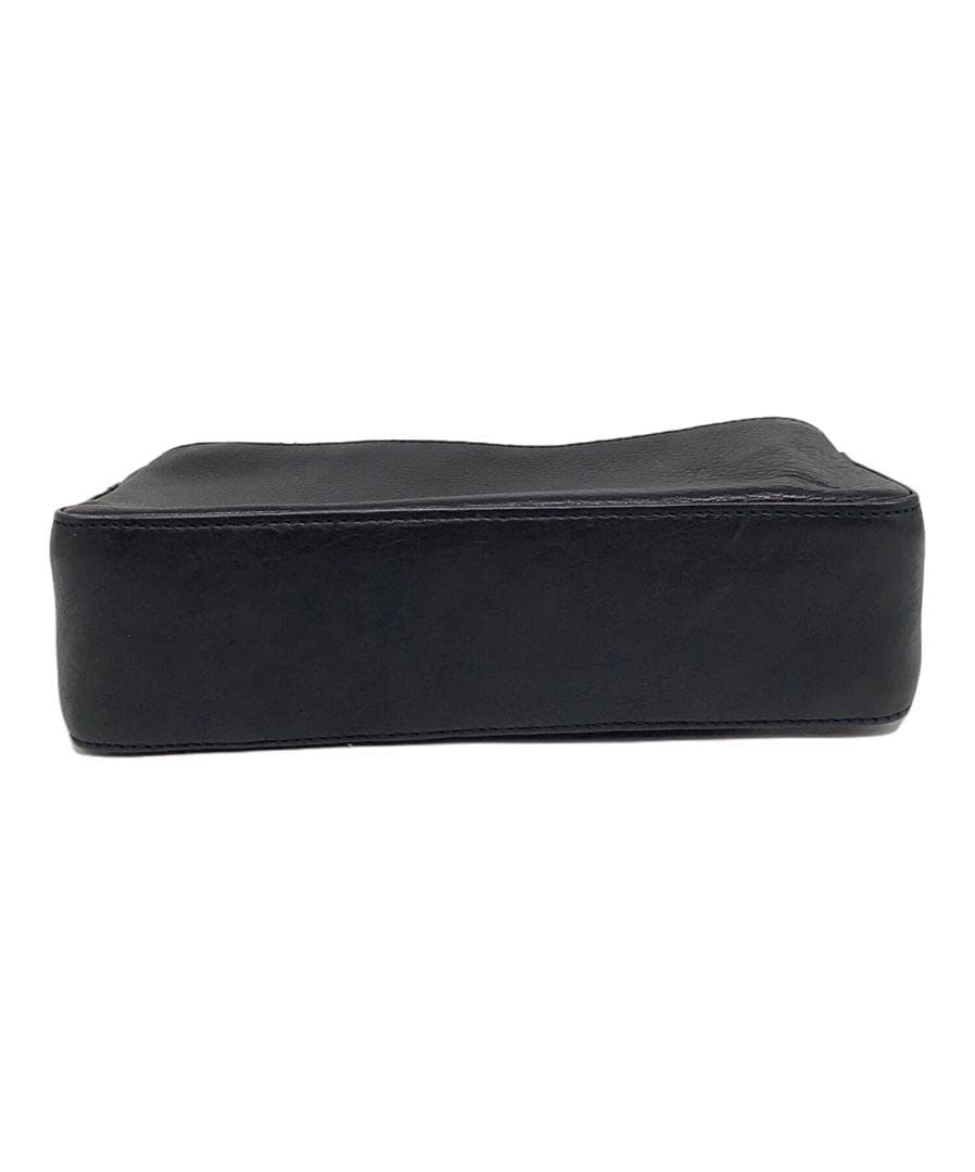 マザーハウス　リニア　レザーショルダーバッグ　ブラック