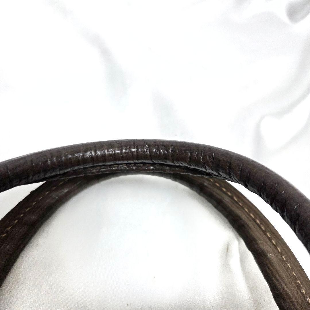 FENDI ズッカ柄 ボストンバッグ エナメル ブラウン